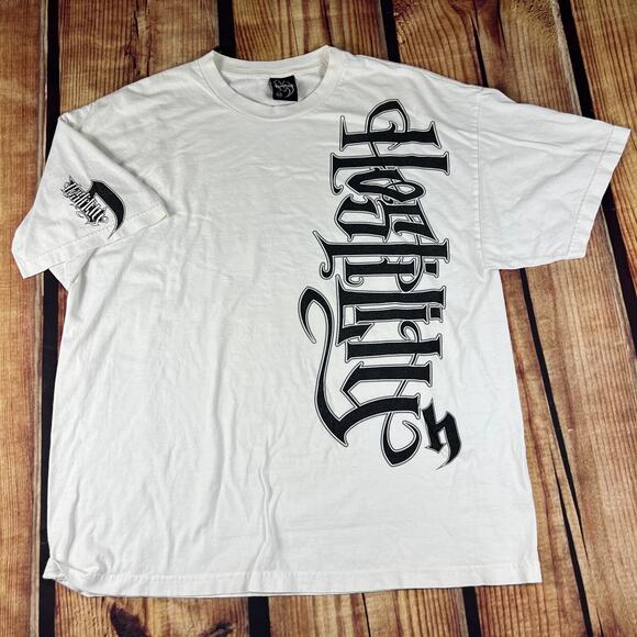 Hostility T Shirt Mens XXL White Black Grunge Vintage Y2K Chicano Lettering MMA - Picture 1 of 7
